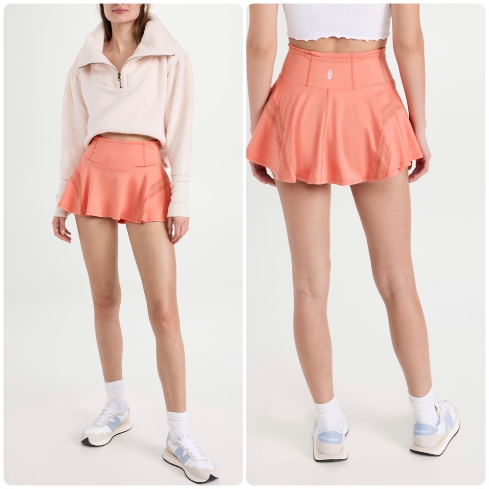 Free People Movement Pleats And Thank You Skort Coral Size Small